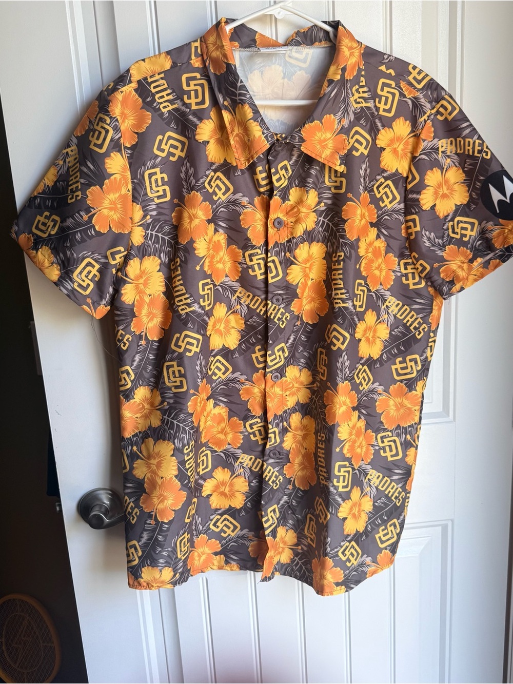 San Diego Padres Orange Floral Camp Collar Shirt